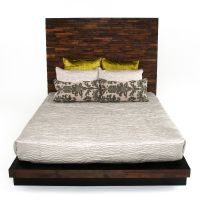 Reclaimed Stacked Wood Platform Bed