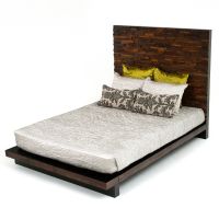 Reclaimed Stacked Wood Platform Bed