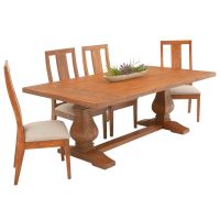 Reclaimed Trestle Oldwood Dining Table - Light Finish