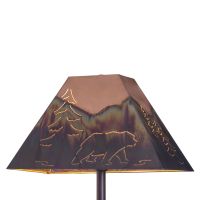 Rustic Rectangle Copper Lampshade - Bear Shade Design - Burgundy Bronze Shade Finish