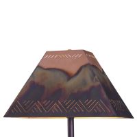 Rustic Rectangle Copper Lampshade - Crosshatch Shade Design - Burgundy Bronze Shade Finish
