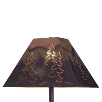 Rustic Rectangle Copper Lampshade - Tree Shade Design - Burgundy Bronze Shade Finish