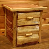 Rust Valley Red Cedar 2 Drawer Log Nightstand