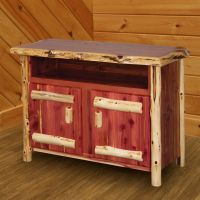 Rust Valley Red Cedar Log Entertainment Center