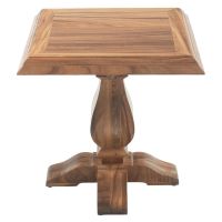Refined Rustic Wood Square End Table shown in Golden Walnut
