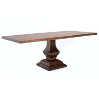 Refined Tuscan Table - Live Edge Book-Match Black Walnut Tabletop - Natural Clear Tabletop Finish - Natural Mahogany Table Base