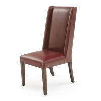 Regal Crimson Red Leather Upholstered Dining Chair