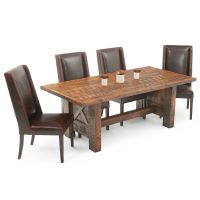 Regal Leather Upholstered Dining Chair - Burnt Umber Cypress Leather