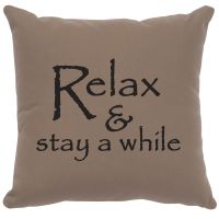 Relax Image Decor Pillow - Taupe Cotton