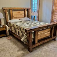 River Rustic Barnwood & Hickory Panel Bed