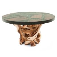A River Runs Through It Dining Table - Twisted Juniper Base - Natural Clear Finish - Glass Top Not Included
