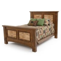 River Rustic Barnwood Maple Panel Bed - Antique Barnwood Finish