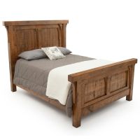 River Rustic Corbeled Barnwood Panel Bed - Antique Barnwood Finish