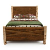River Rustic Gated Homestead Barnwood Bed - Natural Clear Posts