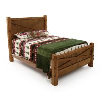 River Rustic Gated Homestead Barnwood Bed - Antique Barnwood Posts