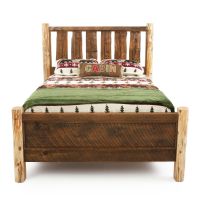 River Rustic Live Edge Slab Barnwood Bed