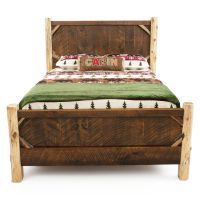 River Rustic Lumberman Barnwood Panel Bed