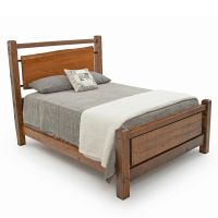 River Rustic Pine Slab Barnwood Bed