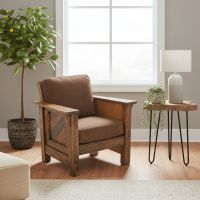 Handmade Rustic Lounge Chair: Some lifestyle images are created with AI for visualization purposes. Crafted from natural solid wood, each piece is unique and will vary.