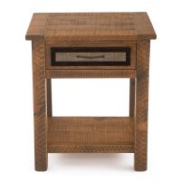 River Rustic Weathered 1 Drawer Barnwood Nightstand - Antique Barnwood Finish