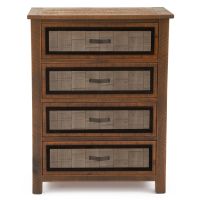 River Rustic Weathered 4 Drawer Barnwood Chest - Antique Barnwood Finish