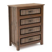River Rustic Weathered 4 Drawer Barnwood Chest - Antique Barnwood Finish