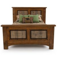 River Rustic Weathered Panel Barnwood Bed- Antique Barnwood Finish
