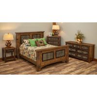 River Rustic Weathered Panel Barnwood Bedroom Collection- Antique Barnwood Finish