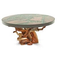 A River Runs Through It Dining Table - Twisted Juniper Base - Natural Clear Finish - Glass Top Not Included