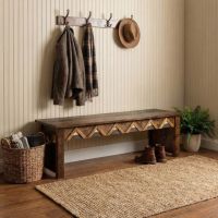 Barnwood Dining Bench: Some lifestyle images are created with AI for visualization purposes. Crafted from natural solid wood, each piece is unique and will vary.