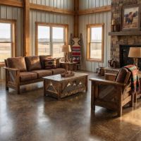 2 Door Barnwood Coffee Table: Some lifestyle images are created with AI for visualization purposes. Crafted from natural solid wood, each piece is unique and will vary.