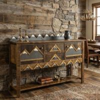 2 Door 2 Drawer Sideboard: Some lifestyle images are created with AI for visualization purposes. Crafted from natural solid wood, each piece is unique and will vary.