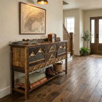 2 Door 2 Drawer Sideboard: Some lifestyle images are created with AI for visualization purposes. Crafted from natural solid wood, each piece is unique and will vary.