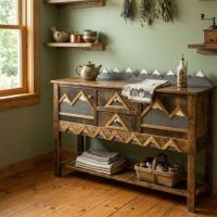 2 Door 2 Drawer Sideboard: Some lifestyle images are created with AI for visualization purposes. Crafted from natural solid wood, each piece is unique and will vary.
