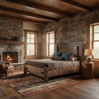 Reclaimed Wood Bed: Some lifestyle images are created with AI for visualization purposes. Crafted from natural solid wood, each piece is unique and will vary.