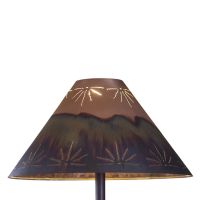 Rustic Round Copper Lampshade - Sunburst Shade Design - Burgundy Bronze Shade Finish