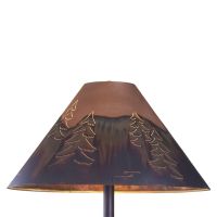 Rustic Round Copper Lampshade - Tree Shade Design - Burgundy Bronze Shade Finish