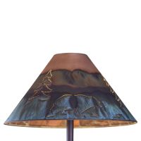 Rustic Round Copper Lampshade - Bear Shade Design - Washed Green Shade Finish