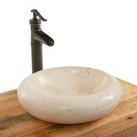 Round Speckled Marble Vessel Sink