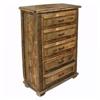 Rural Root 5 Drawer Weathered Wood Chest