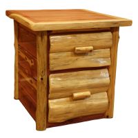 Rust Valley Red Cedar 2 Drawer Log Nightstand