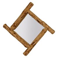 Rust Valley Red Cedar Log Diamond Wall Mirror Frame