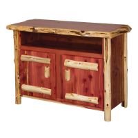 Rust Valley Red Cedar Log Entertainment Stand