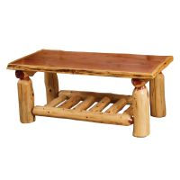Rust Valley Red Cedar Log Open Shelf Coffee Table
