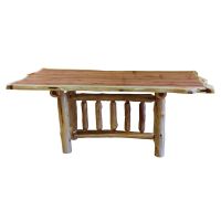 Rust Valley Red Cedar Log Trestle Dining Table
