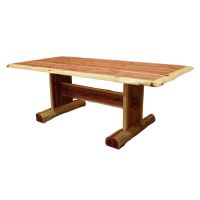 Rust Valley Red Cedar Slab Trestle Dining Table