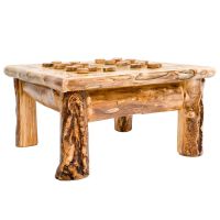 Rustic Aspen Hand-Painted Checker Board Coffee Table