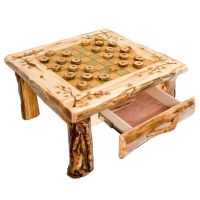 Rustic Aspen Hand-Painted Checker Board Coffee Table