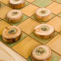 Rustic Aspen Hand-Painted Checker Board Coffee Table
