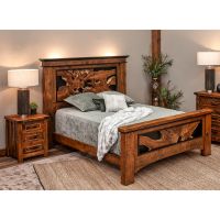 Rustic Live Edge Slab Barnwood Bed